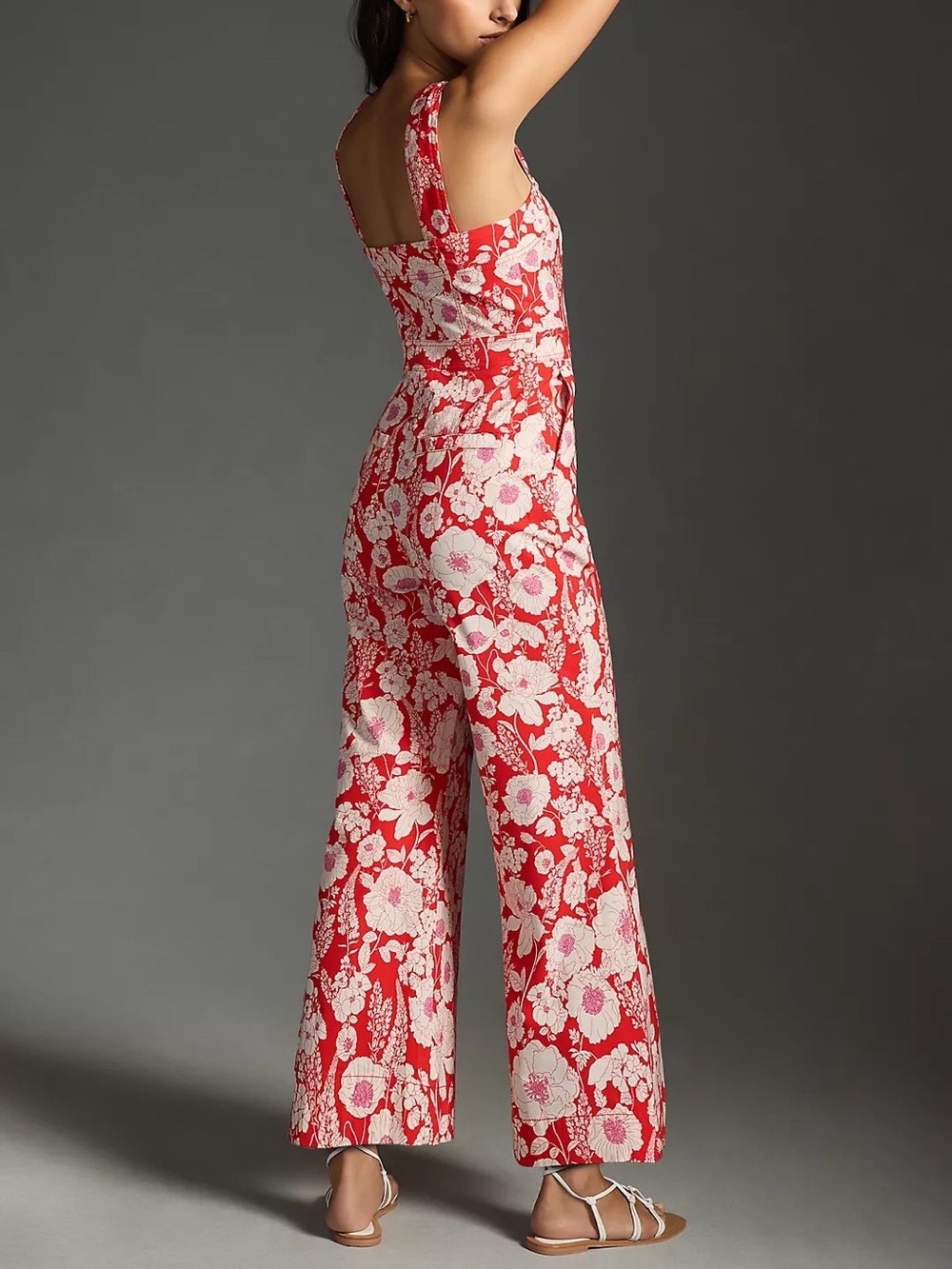 Maeve by Anthropologie - The Colette Red Floral Jumpsuit - Picture 3 of 8